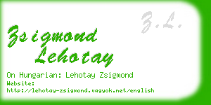 zsigmond lehotay business card